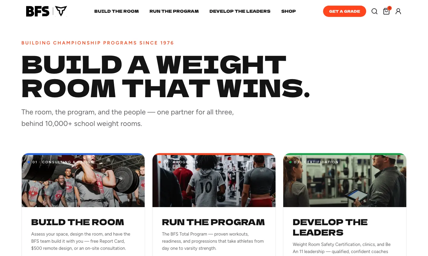 Bigger Faster Stronger website on a laptop