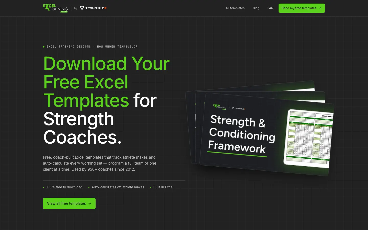 Excel Training Designs website on a laptop